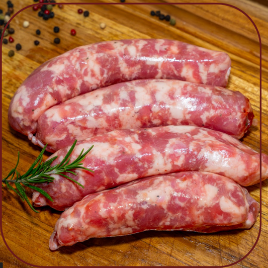 Linguica de porco , banana da terra & bacon frito ( KG)